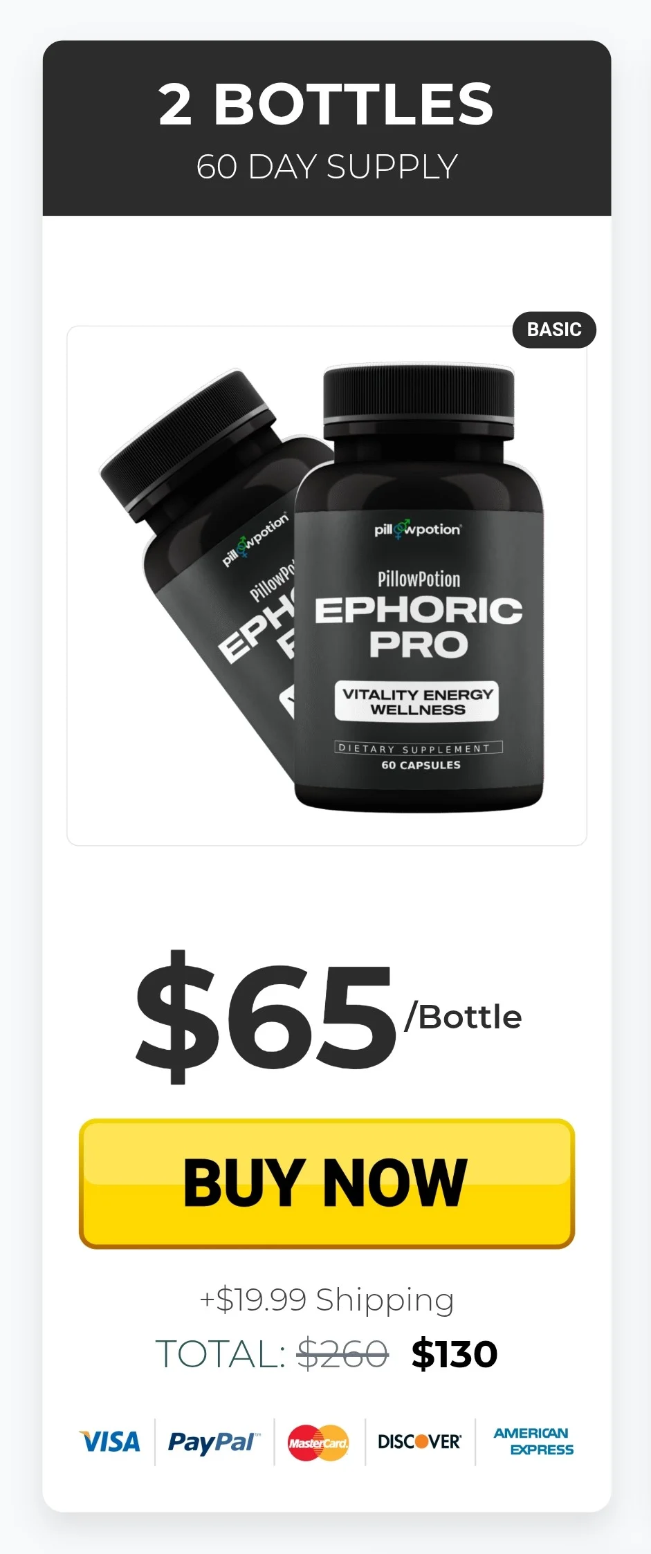 Ephoric Pro™ 2 bottles pricing